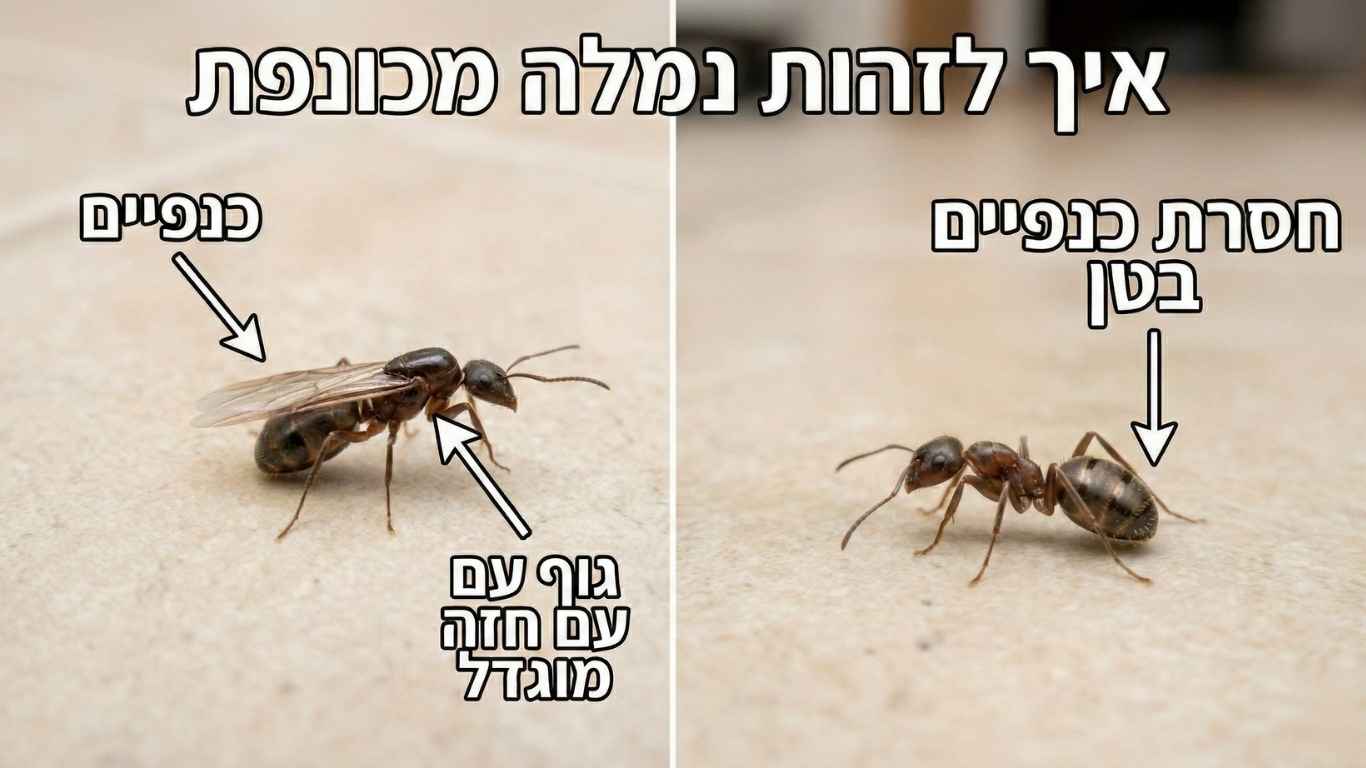 איך לזהות נמלה מכונפת איך לזהות נמלה מכונפת