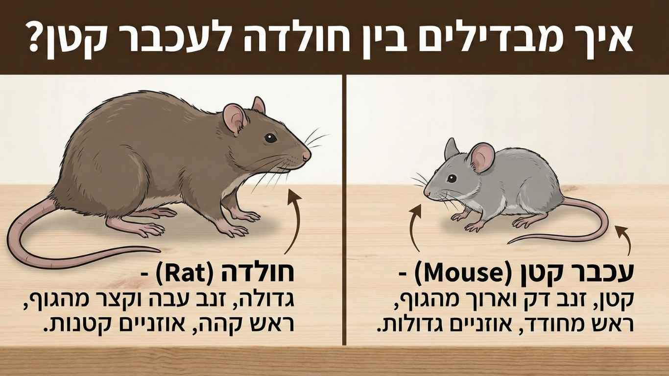 איך מבדילים בין חולדה לעכבר קטן איך מבדילים בין חולדה לעכבר קטן