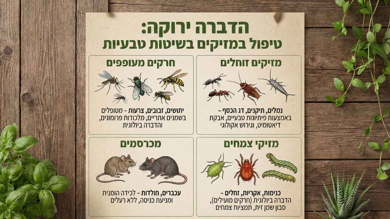 אילו מזיקים מטופלים באמצעות הדברה ירוקה