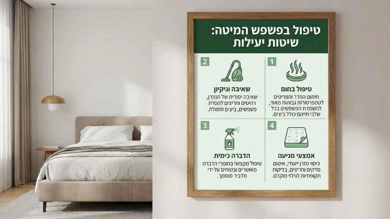 טיפול בפשפש המיטה במספר שיטות יעילות