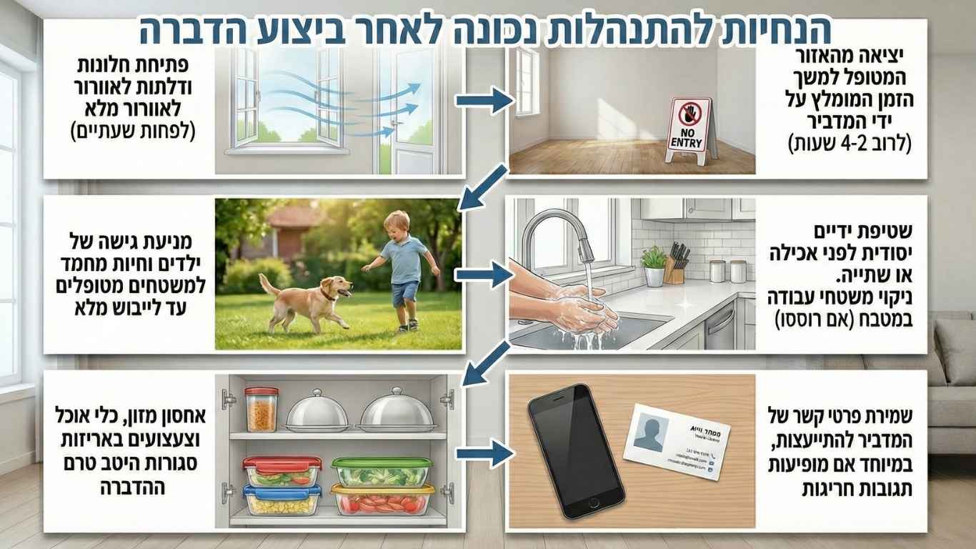 הנחיות לאחר ביצוע הדברה הנחיות לאחר ביצוע הדברה