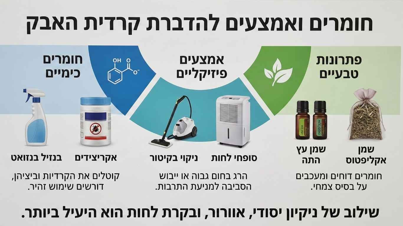 חומרים משתמשים להדברת קרדית האבק חומרים משתמשים להדברת קרדית האבק