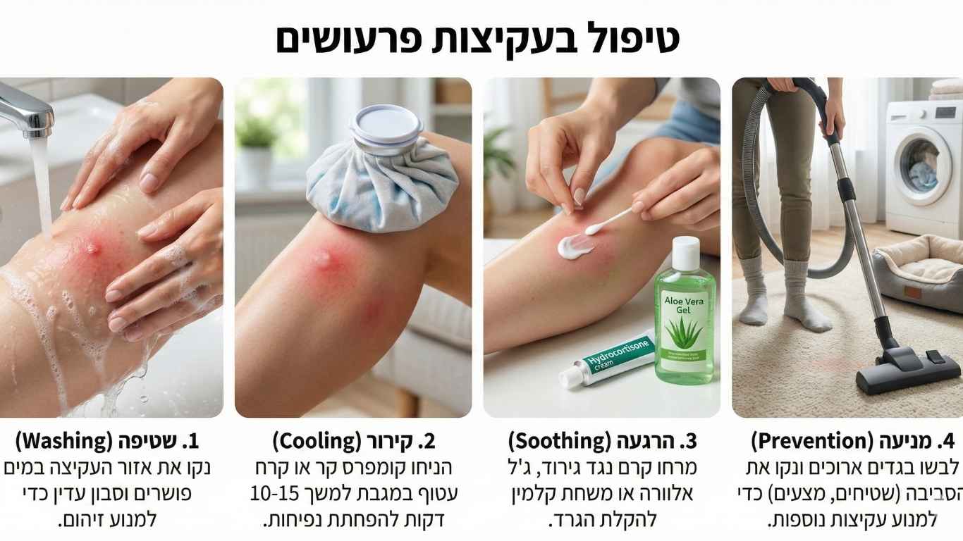 טיפול בעקיצות פרעושים