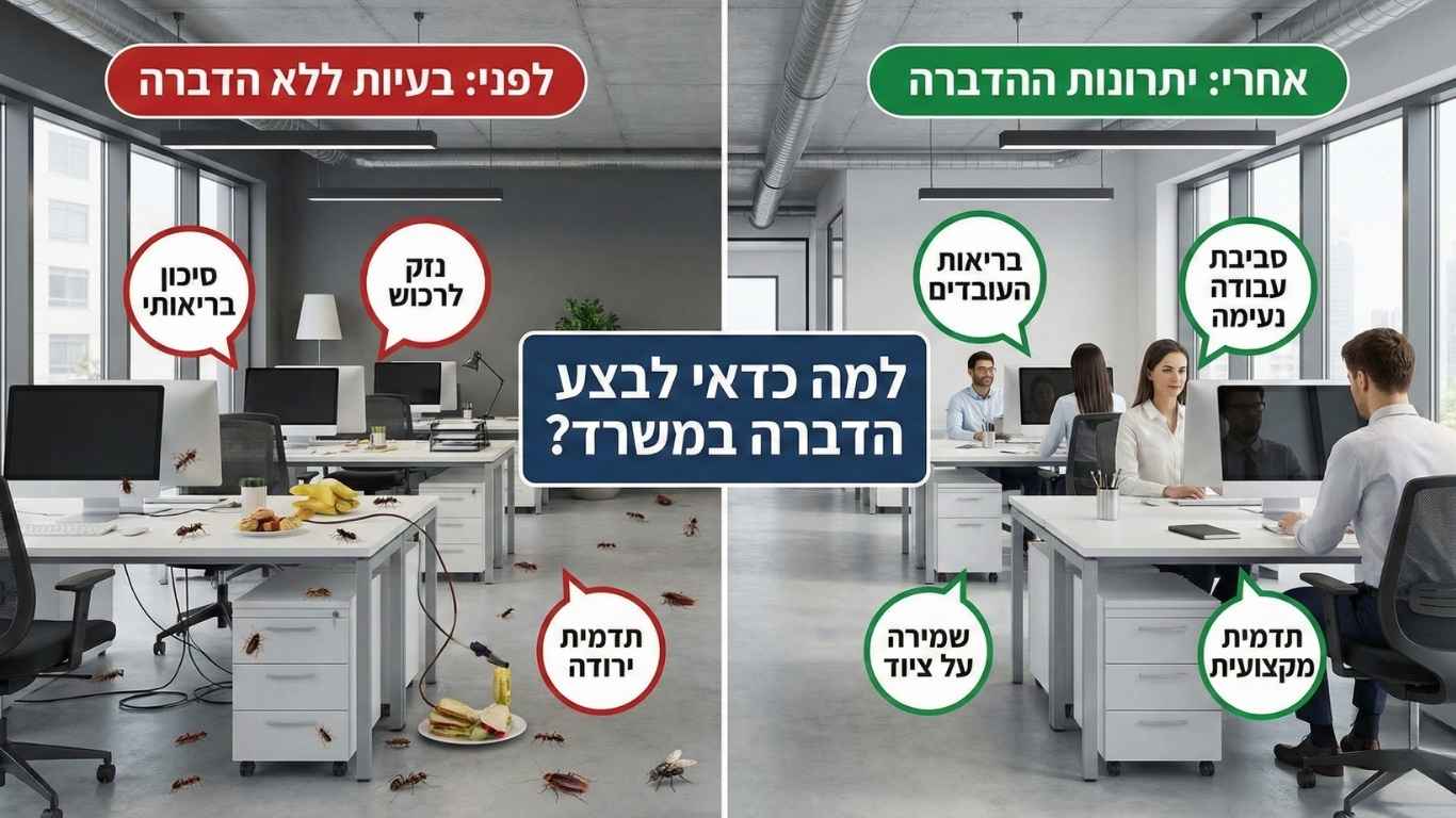 למה כדאי לבצע הדברה במשרד