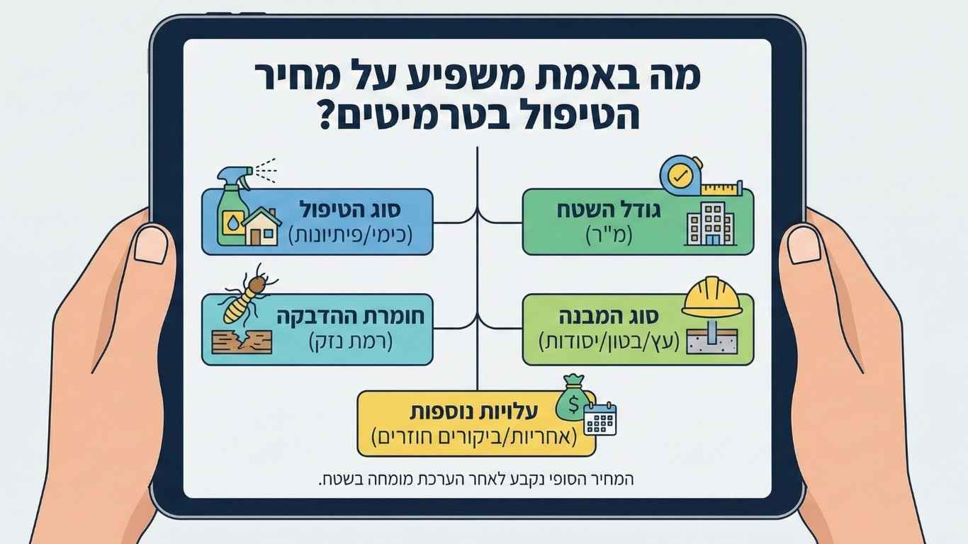מה באמת משפיע על המחיר בטיפול נגד טרמיטים מה באמת משפיע על המחיר בטיפול נגד טרמיטים
