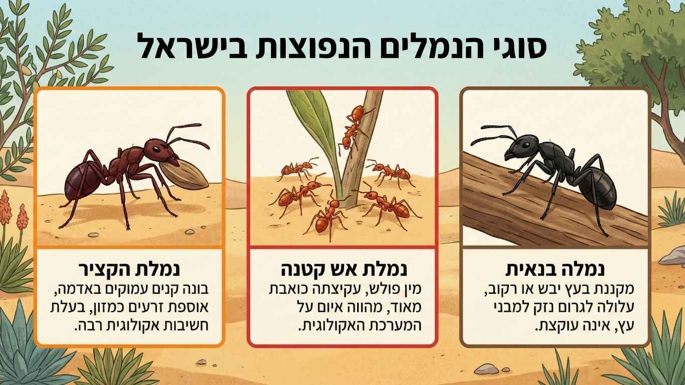 סוגי הנמלים הנפוצות בישראל סוגי הנמלים הנפוצות בישראל