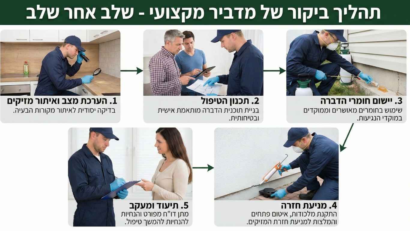 תהליך ביקור של מדביר מקצועי