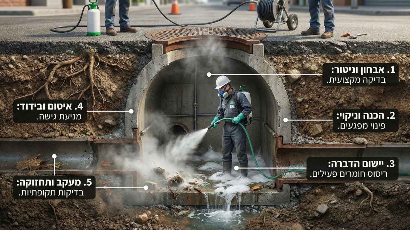 תהליך הדברת בור ביוב תהליך הדברת בור ביוב