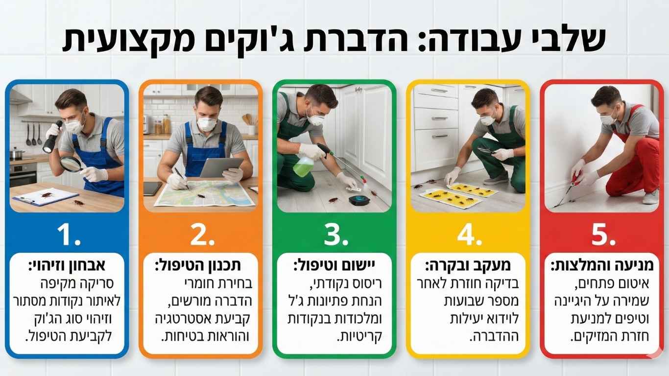 שלבי העבודה בהדברת ג׳וקים מקצועית